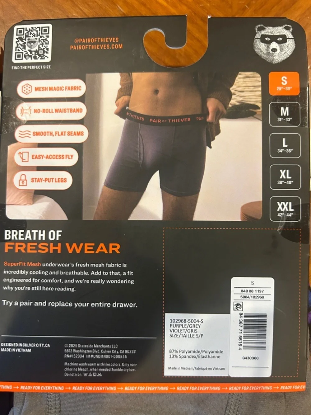 New Pair Of Theives Super Fit Mesh Magic Boxer Brief Size Small 2 packages
